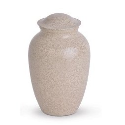 Decorative Tan Metal Urn